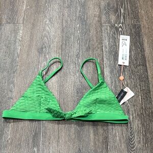 MinkPink Bayside Triangle Bikini Top in Greenery M NWT
